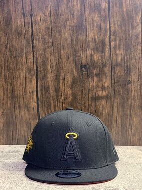 NWT New Era 9FIFTY Los Angeles Angels Black Yellow Snapback Hat OSFA